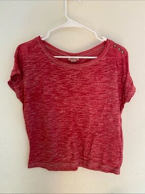 Mossimo Supply Co. Marled Pink Short Sleeve Tee